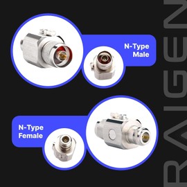 RAIGEN Lightning Arrestor for N-Type Male to N-Type Female Antennas Surge Protector 50 Ohm Coaxial with 90V Gas Tube Ver 2