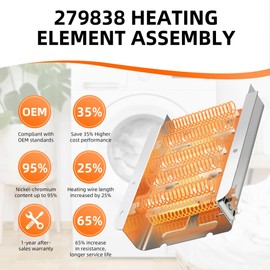 279838 Dryer Heating Element for Amana NED4655EW1 NED4655EW0 NED4700YQ1 NED4705EW0 Kenmore 70 80 series 500 600 Dryer parts model 110