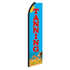 TANNING SALON BEACH Advertising Flutter Feather Sign Swooper Banner Flag Only