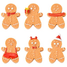 Stiesy - 18 abalorios de resina de Navidad, cabujones, 6 estilos, espalda plana, sin agujeros, para manualidades, decoración de regalo