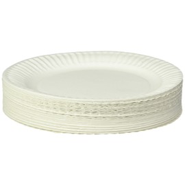 Empress Uncoated Paper Plate, 9 Inches, White, Pack of 100 - 1004997