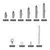 uxcell 120Pcs Slide on End Clasps, 10/13/16/20/25/30mm Tube Ball Bead