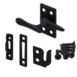 Prime-Line H 36838 Casement Lock, Matte Black, 3 Keepers, Screws (1 Set)