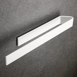 Adhesive Hand Towel Holder, 15.7 Inch Sticky Towel Bar Wall Mounted, Aluminium Kitchen Hand Towel Rack for Bahtroom Hotel RV Kitchen - White