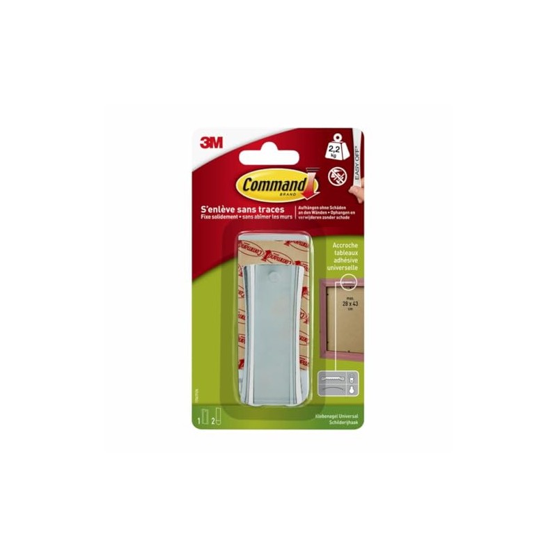 Command™ Bildernagel 17047, Silber, 1 Haken bis zu 2,2 kg