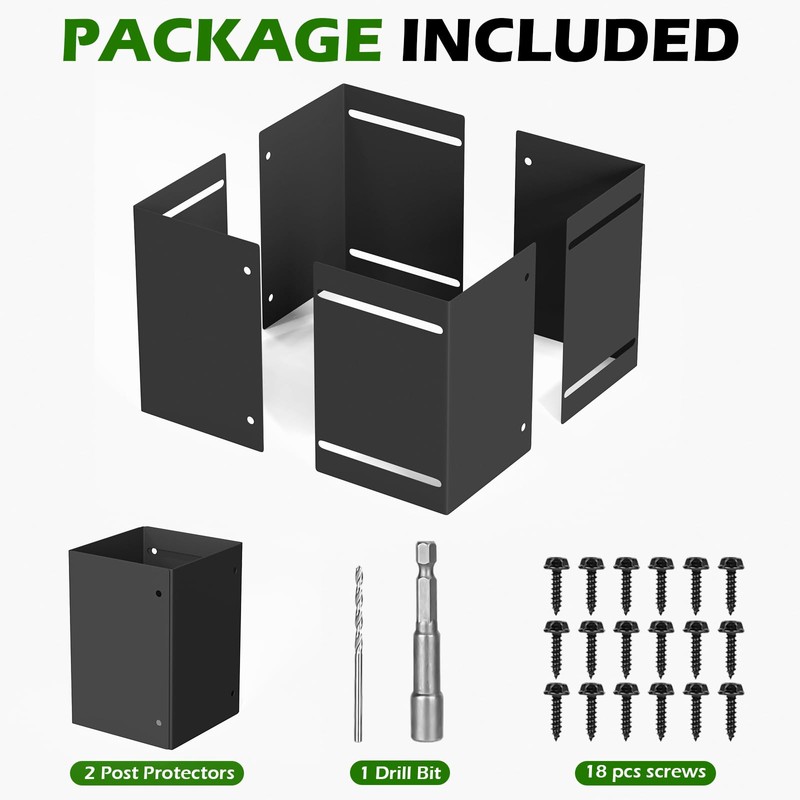 Aglehome Adjustable Post Protector, 304 Stainless Steel Mailbox Post Protector,