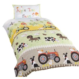 Rapport Home Apple Tree Farm Duvet, Single, Polyester-Cotton, Multi-Colour