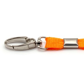 10 Pack Orange Lanyards for ID Badges with Safety Breakaways and Metal Lobster Clips