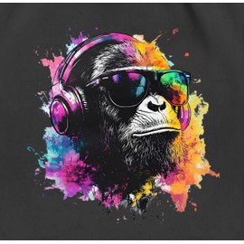 Shirtracer - Gym Bag Backpack - Bags - DJ Monkey Cool Monkey Gift Festival I Cool Music Gifts Gaming I DJ Gift Monkey, 01 black, Unit size