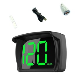 Polcatay GPS Speedometer, HUD Head-up Display with Sun Protection and Anti-Glare Cover, Large Font HD Screen Plug and Play Digital Speed Meter with USB Adapter, for Cars Motorcycles (Green Light)