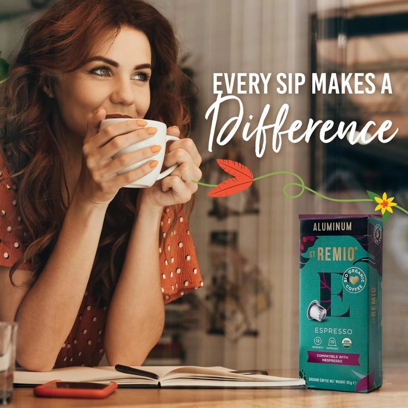 ST. REMIO ST REMIO Aluminium Pods Compatible with Nespresso, Dark