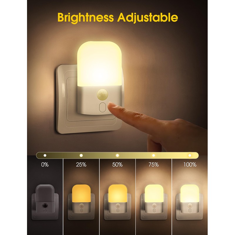 Emeritpro Night Light with Motion Sensor (Pack of 2) -