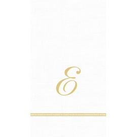 Caspari 3-Ply Paper Hemstitch Script White Monogram Monogram Guest Towel e