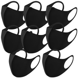 SYUKKY Mask, Washable, Elastic, 8 Pieces, Breathable, Dust Pollen, UV Protection, Stretch, Washable, Small Face, Absorbent, Quick Drying, Unisex, 5 Colors (M, Black)
