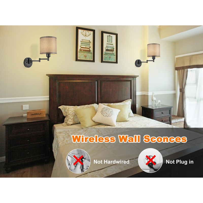 GOODATE Battery Operated Wall Sconce with Remote Control, 15 Colors