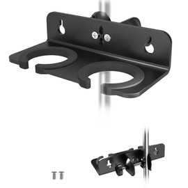 【Latest Model】 Clamp-On Multi Microphone Holder for mic Stand and Wall Mounted Holds Up to 2 Handheld Dynamic Clamp Mic Clip, Ideal Mics Holder for Stage Organization and Display（Aluminum/Rubber ）