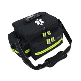 Lightning X Products Lightning X Mid-Sized First Responder EMT Bag | LXMB25 Fully Stocked Aid Kit w/ 200+ BLS Supplies - Black