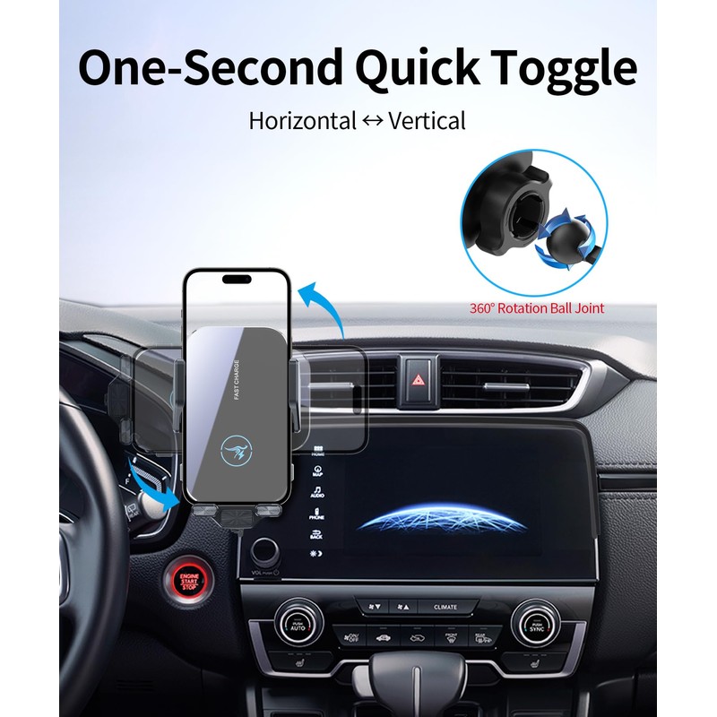 Wireless Charger Car Phone Holder for Honda CRV CR-V 2017-2022
