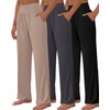 Neer 3 Pcs Women's Wide Leg Yoga Pant Comfy Loose