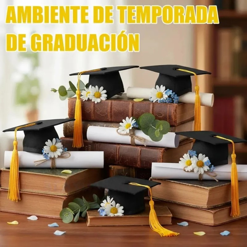 20pz Mini Birrete Sombrero Graduación Con Borla Popcreation