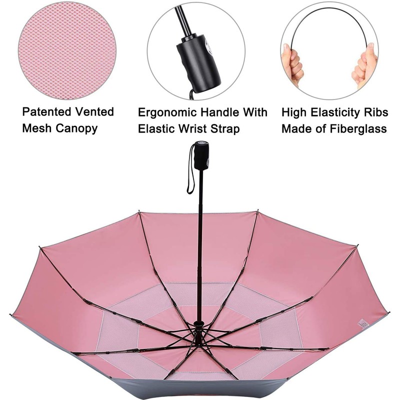 G4Free UPF 50+ UV Protection Travel Umbrella 46 Inch Auto