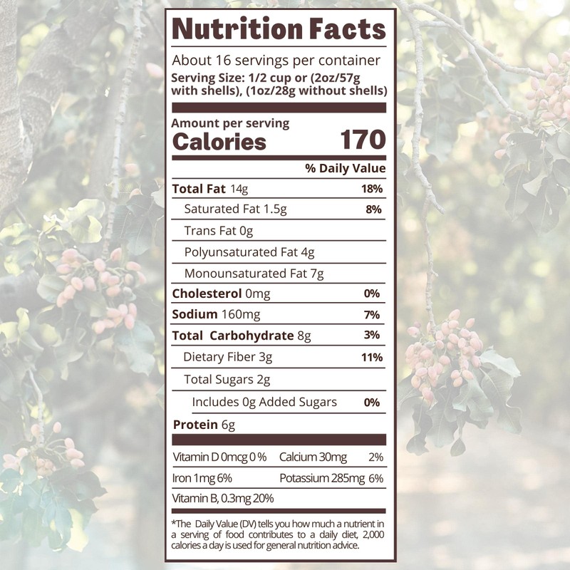 Nichols Farms California Pistachios Roasted Salted, Organic With Sea Salt,