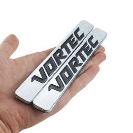 Car Badge Truck Emblems Nameplate Letter Decal Sticker Compatible with Vortec 2Pc (Black Red)