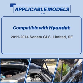 OTUAYAUTO Front Hood Struts - Replacement for 2011-2014 Hyundai Sonata (Excluding Hybrid) Hood Lift Support Shock, OEM # 6489 SG367017 81161-3Q000 (Pack of 2)