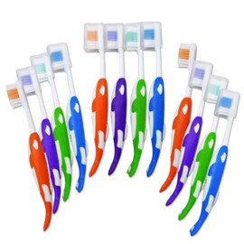 32 Childrens Toothbrushes ~ Bulk Packs Kids Manual Brushes (Orca with Covers)