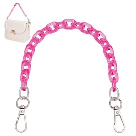 arricraft 1 Pc Cute Pink Acrylic Purse Strap Bag, 13.9 inch Purse Chain Strap Extender Replacement Accessory Bag Chain for Handbag Wallet Crossbody Shoulder