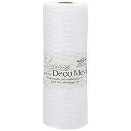 Eleganza Deco Mesh Iridescent 25cm x 9.1m No.42, Synthetic Material, White, 8.2 x 8.2 x 26.2 cm