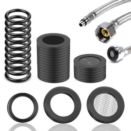 SWTYExt 1/2 Inch Tap Washers 30pcs Rubber Washers for Plumbing Includes 14pcs Tap Washer 6pcs Filter Net Shower Hose Washer 10pcs Hose O Rings 16mm OD for Shower Head Rubber Hose