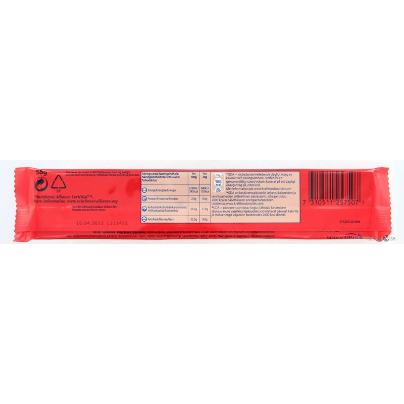 4 Bars x 56g of Marabou Daim - Original -