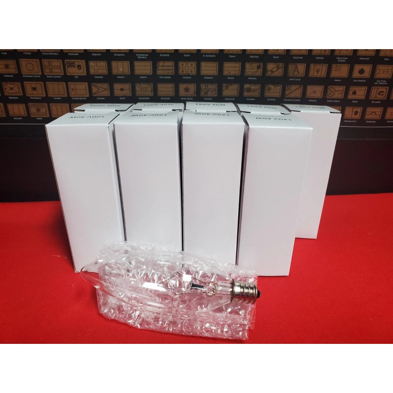 Haraqi 12 Pack 40w CA10 C32 Flame Tip Clear Light