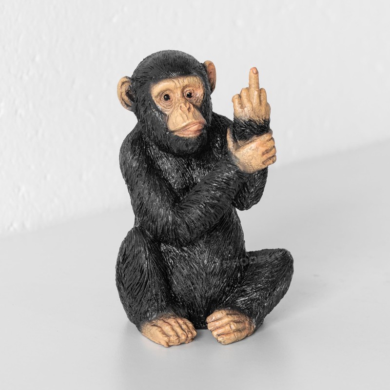 Prodbuy Small Black 12cm Resin Rude Monkey Ornament