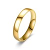 ALRNBY Gold/Silver Ring for Women 4mm Stainless Steel Ring Gold