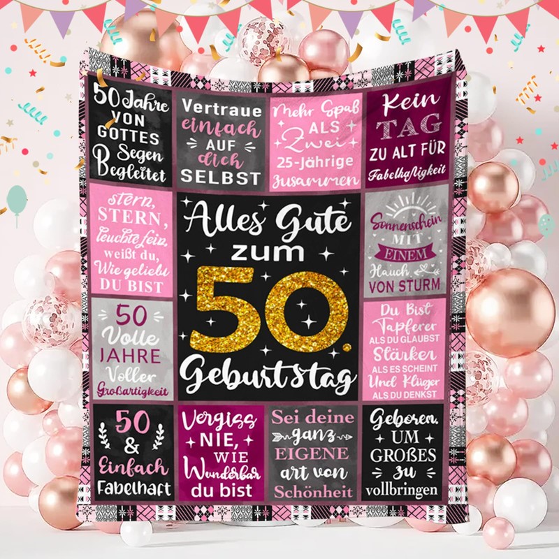 MIUUIPI 50th Birthday Women, Gift 50th Birthday Woman Blanket 150