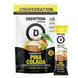 Devotion Nutrition HydroFLEX Water Flavoring Packets – Sugar-Free Hydration with Vitamins & Electrolytes – Dye-Free, Gluten-Free (Pina Colada) 12-Pack Drink Mix
