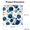 Indigo Gold Geometric Honeycomb Shower Curtain Water-Resistant Polyester Bath Curtain