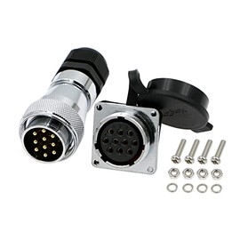 Alvins WF28 10 Pin Industrial Electrical Power Cable Connector,IP67 Aviation Male Plug Female Socket Waterproof Connector(1PC, 10 Pin)