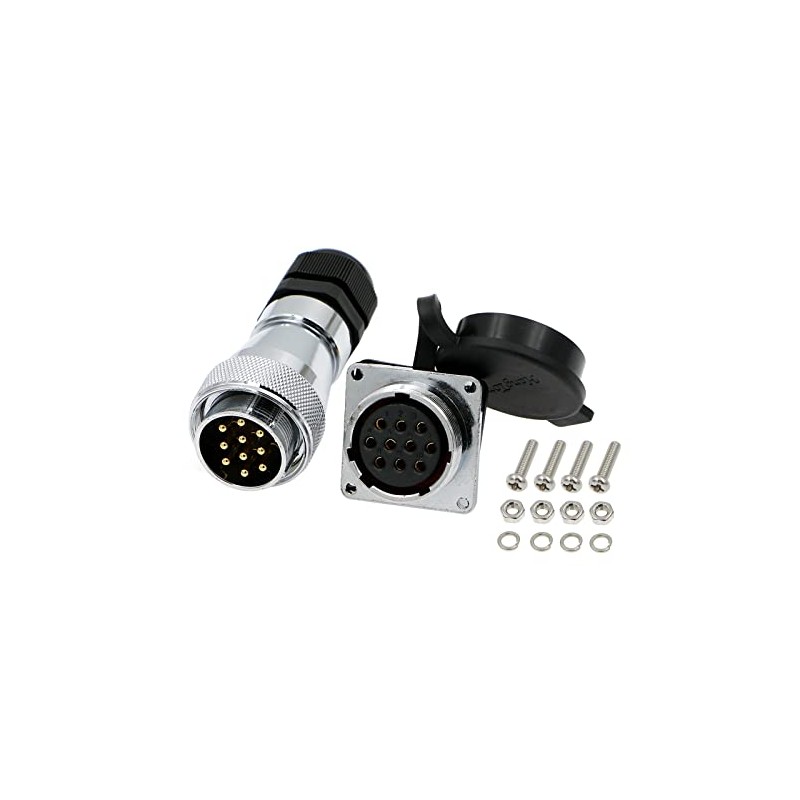 Alvins WF28 10 Pin Industrial Electrical Power Cable Connector,IP67 Aviation