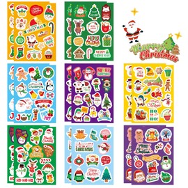 Christmas Stickers, Christmas Vinyl Waterproof Stickers, Santa Claus Stickers for Scrapbook Laptop Envelopes Gifts Tags Crafts Windows Snowboard, Christmas Stickers for Kids Teen