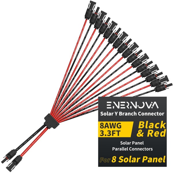 Solar Connectors for 8 Solar Panels, 3.3FT IP68 Waterproof Solar