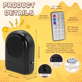 Fart Machine with Remote, 50 Sounds, Gag Gift for Adults