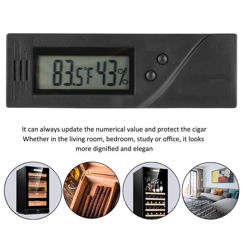 AUHX Humidor Humidity Meter, Cigar Digital Hygrometer Simple Convenient Safe