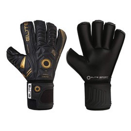 Elite Sport 2020 Black Real Goalkeeper Gloves - Black-Gold 9