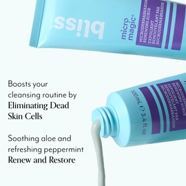 Bliss Micro Magic Microdermabrasion Scrub & Fab Foaming 2-in-1 Cleanser | Exfoliating Face Scrub + Gentle Cleanser Duo for Smooth, Glowing Skin | Pore Refining & Deep Cleansing Skincare Set