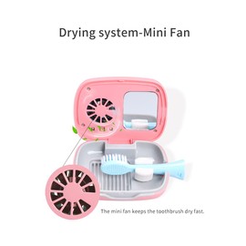 Impressive Smile Rechargeable Mini Toothbrush Cover with Fan and USB cord for Travel or Home, Long Battery Life and Improved Case Ventilation FOR Better Disinfection (White)