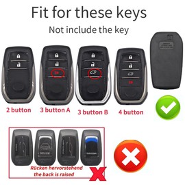 ontto Car Key Case Fits Toyota Hilux Fortuner Yaris Land Cruiser Camry Coralla Crown RAV4 Highland ABS Protective Case Key Case Key Case Accessories 2 Buttons Blue