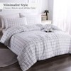 Andency White Grid Comforter Set Twin Size (66x90 Inch), 2